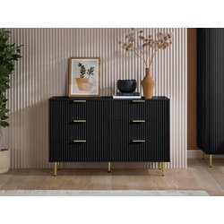 Birlea Zara Black 6 Drawer Chest Of Drawers
