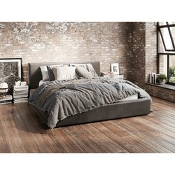 Lpd Soho Grey Velvet Fabric Bed Frame - 4Ft6 Double