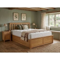 Asc Sydney Oak Wooden Ottoman Bed Frame - 5Ft King Size