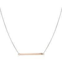 Argento Recycled Silver and Rose Gold Bar Necklace - 46cm