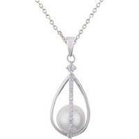 Argento Caged Pearl Crystal Necklace - Adjustable