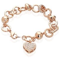 August Woods Crystal Heart Rose Gold Bracelet