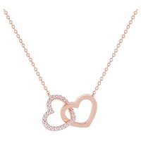 Argento Rose Gold Interlocking Hearts Necklace - Adjustable