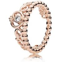 Pandora Princess Tiara Crystal Rose Gold Ring - 52
