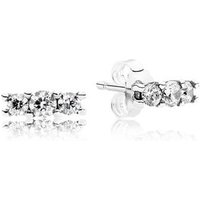 Pandora Shining Silver Crystal Trio Earrings