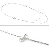 Nomination My Cherie Layered Silver Bow Necklace - Adjustable