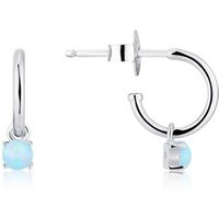 Argento Blue Opal Hoop Earrings