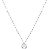 Argento Silver Crystal Double Disc Necklace - 45cm