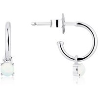 Argento White Opal Hoop Earrings