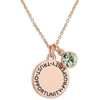 Karma August Birthstone Rose Gold Necklace