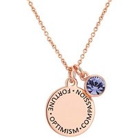 Karma December Birthstone Rose Gold Necklace