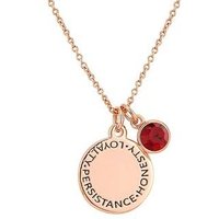 Karma January Birthstone Rose Gold Necklace