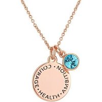 Karma March Birthstone Rose Gold Necklace