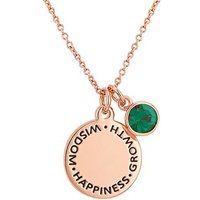 Karma May Birthstone Rose Gold Necklace