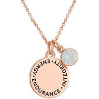 Karma October Birthstone Rose Gold Necklace
