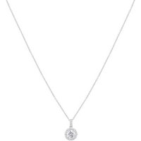 Argento Silver Crystal Halo Necklace - 925 Silver
