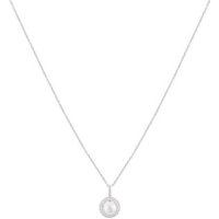 Argento Silver Crystal Pearl Halo Necklace - 925 Silver