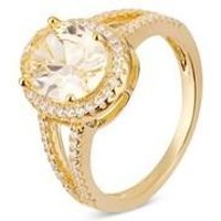 Argento Gold Imperial Yellow Crystal Ring - 52