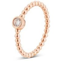Argento Rose Gold Dotted Crystal Stacking Ring - 54