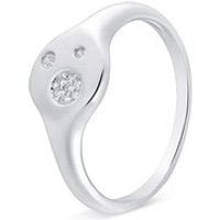 Argento Silver Crystal Print Dot Ring - 56