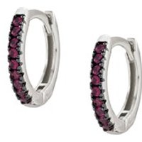 Nomination EasyChic Red Crystal Hoop Earrings - Silver
