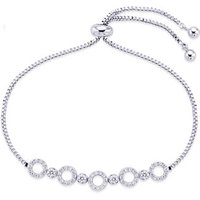 August Woods Silver Crystal Circle Pull Bracelet - Adjustable