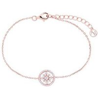 Argento Rose Gold Circle Snowflake Crystal Bracelet - Rose Gold