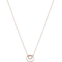 Argento Rose Gold Double Crystal Open Circle Necklace - 45cm