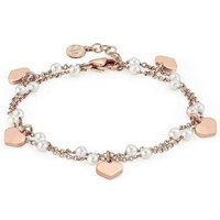 Nomination Rose Gold Mon Amour Pearl Heart Chain Bracelet - 18cm