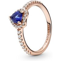 Pandora Rose Gold Sparkling Blue Elevated Heart Ring - 58