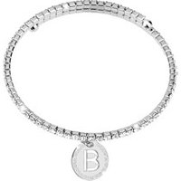 Rebecca Silver Crystal Letter B Bracelet - Silver