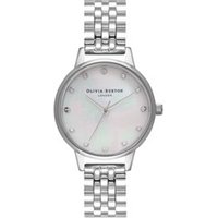 Olivia Burton Silver Mother Of Pearl Dial Bracelet Watch