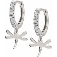 Nomination Chic Silver Crystal Dragonfly Huggie Hoop Earrings - Silver