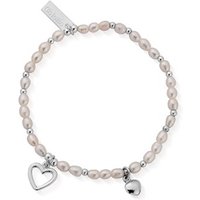 ChloBo Silver Forever Love Pearl Bracelet - Silver