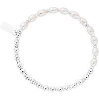 ChloBo Silver Story Of Love Pearl Bracelet - Silver