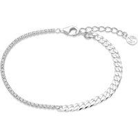 Argento Silver Crystal Chain Bracelet - Silver