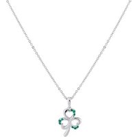 Argento Silver Emerald Clover Necklace - 45cm