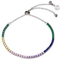 Argento Silver Rainbow Crystal Pull Bracelet - Silver