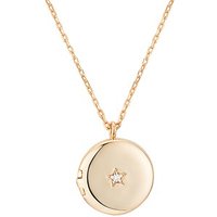 Argento Recycled Gold Crystal Star Locket Necklace - 50cm