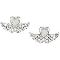 Nomination Sweetrock Silver Winged Heart Crystal Earrings