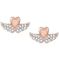 Nomination Sweetrock Rose Gold Winged Heart Crystal Earrings