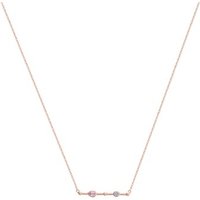 Argento Rose Gold Multi Crystal Bar Necklace - Rose Gold
