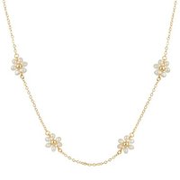 August Woods Gold Daisy Pearl Beaded Necklace - Gold