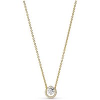 Pandora Gold Sparkling Round Halo Necklace - 45cm