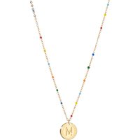 Rebecca Gold Rainbow Letter Necklace - Letter M