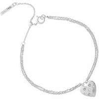 Olivia Burton Silver Crystal Heart Bracelet