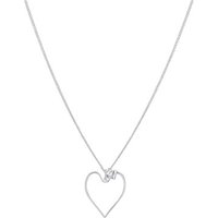 August Woods Silver Long Open Heart Necklace - 80cm