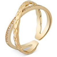 August Woods Gold Double Crystal Adjustable Ring - Gold
