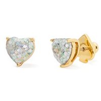 Kate Spade New York Opal Glitter Heart Earrings - Gold