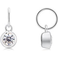 Argento April Birthstone Crystal Pendant Charm - Silver